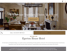 Tablet Screenshot of egertonhousehotel.com
